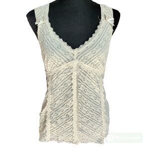 Elegant Cream Lace Women's Top